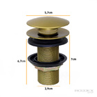 Válvula Click Pop Up Lavatório 7/8 Com Tampa Externa Dourado