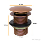 Válvula Click Popup Cuba Tanque 1.1/4 Tampa Externa Red Gold