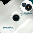 Valvula Click Preta 1 1/4 Com Prolongador 14cm Inox Para Cuba