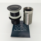 Valvula Click Preta 1 1/4 Com Prolongador 14cm Inox Para Cuba