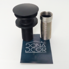 Valvula Click Preta Com Prolongador Inox 14cm Para Cuba De Ap