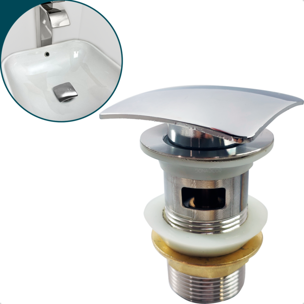 Valvula Click Quadrada 1 1/4 Com Ladrão Ralo Click Para Cuba