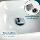 Valvula Click Quadrada 1 1/4 Com Prolongador 14cm Inox Para C
