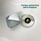 Valvula Click Quadrada 7/8 Com Ladrão Cuba Pia De Banheiro Es