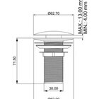 Válvula De Escoamento 7/8” Dourada Para Lavatório Click Up Ta