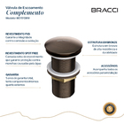 Válvula De Escoamento Bronze Escovado