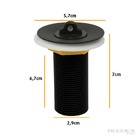 Válvula de Escoamento Preta 7/8 Lavatório Metal Pia Banheiro