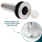Válvula Escoamento Lavatório Longa Metal, 11cm Del Metais
