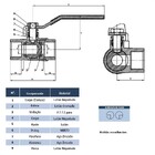 Válvula Esfera 3 Vias Em L 1.1/2 Alavanca Fêmea X Fêmea X Fêm