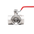 Válvula Esfera 3 Vias Em T 1.1/2 Alavanca Fêmea X Fêmea X Fêm