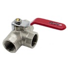 Válvula Esfera 3 Vias Em T 3/8 Alavanca Fêmea X Fêmea X Fêmea