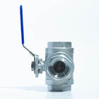 Válvula Esfera Aço Inox 316 Ptfe 3 Vias L Rosca Bsp Ø1.1/2