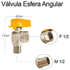 Válvula Esfera Angular 1/2 M X F Gás Pp Tudogás