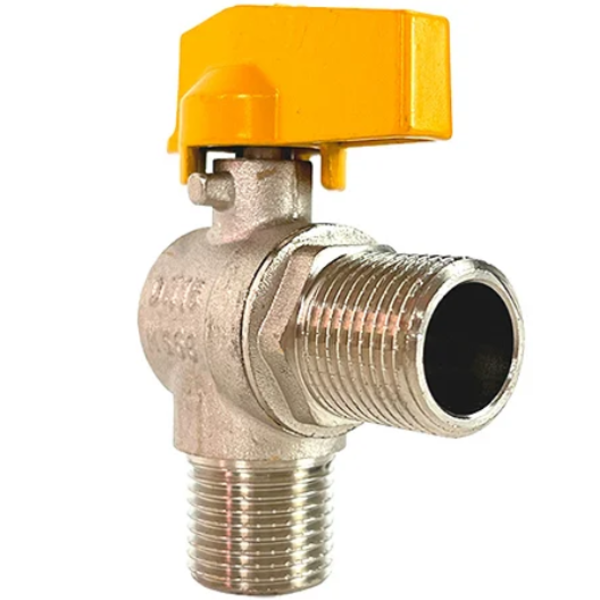 Válvula Esfera Angular 1/2 Macho X Macho Para Gás Tudogás