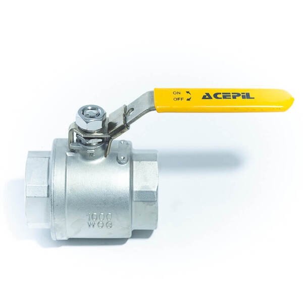 Válvula Esfera Bipartida Aço Inox 304 Rosca Fêmea Rosca Bsp Ø