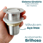 Valvula Inox 1 1/4 Ralo Pia Banheiro Tanque Lavatório Tampa G