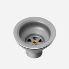 Válvula Inox Para Cuba Cozinha 4 1/2" Com Tampa (Cinza Fosca)