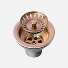 Válvula Inox Para Cuba Cozinha 4 1/2" Com Tampa (rosé Gold Fo