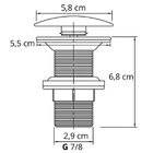 Valvula Lavatorio Pia Cuba Banheiro Click 7/8 Metal  Casagran