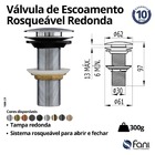 Válvula Lavatório Redonda Com Click 1606rv Rosso Vecchio Fani