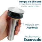 Valvula Longa 7/8 Aço Inox Ralo Pia Banheiro Cuba De Apoio So