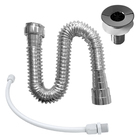 Valvula P/ Lavatorio 1 Cromada + Sifao Sanfonado 72cm Metaliz