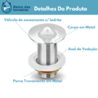 Válvula P/ Lavatório S/ Ladrão 7/8 Metal