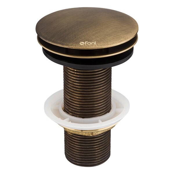 Válvula Para Banheiro Click Redonda Latão Bruto Fani