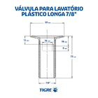 Válvula para Lavatório Plástico Longa 7/8" Tigre