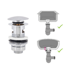 Válvula Para Pia de Banheiro Cromada Clic com Adaptador 7/8" Ajustável D1141 Equation