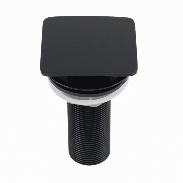 Válvula para Pia de Banheiro Click Metal Longa Preta Brilhante Fani