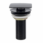 Válvula para Pia de Banheiro Click Metal Longa Preta Brilhante Fani