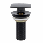 Válvula para Pia de Banheiro Click Metal Longa Preta Brilhante Fani