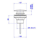 Válvula para Pia de Banheiro Longa Click 1" Black Noir Deca