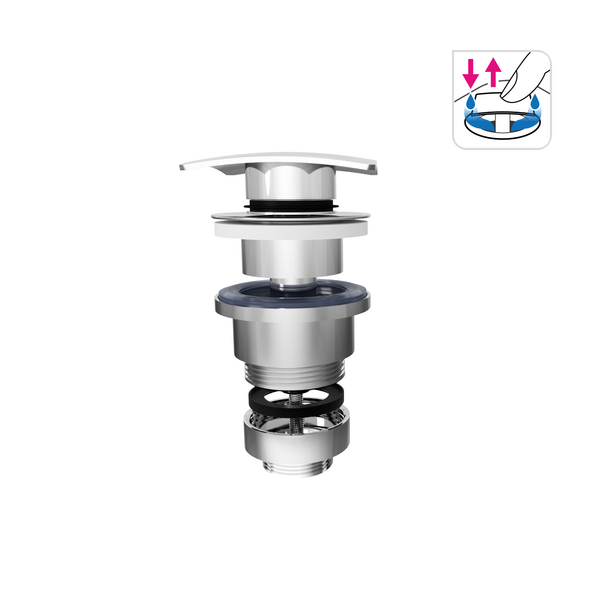 Válvula Para Pia de Banheiro Preta Plana 7/8" Ajustável Cromada CWA6-BR Equation