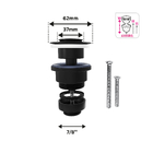 Válvula Para Pia de Banheiro Preta Plana 7/8" Ajustável Cromada CWFC1-BR Equation