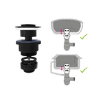 Válvula Para Pia de Banheiro Preta Plana 7/8" Ajustável Cromada CWFC1-BR Equation