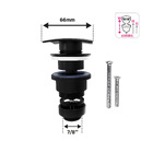 Válvula Para Pia de Banheiro Preta Redonda 7/8" Ajustável CWA3-BR Equation