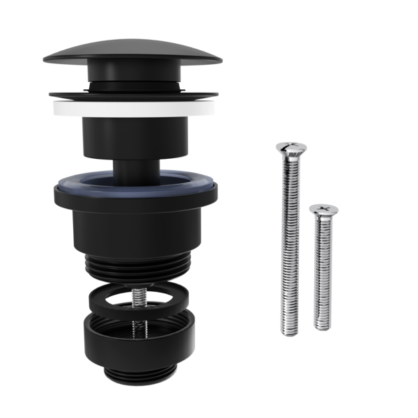 Válvula Para Pia de Banheiro Preta Redonda 7/8" Ajustável CWA3-BR Equation