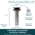 Válvula para Pia Super Longa, Perfeita para Cuba de Embutir c