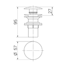 Válvula para Pia de Banheiro Click Metal Longa Cromado Polido Docol