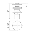 Válvula para Pia de Banheiro Click Metal Longa Níquel Escovado Docol