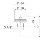 Válvula para Pia de Banheiro Curta com Tampa Metal Níquel Escovado 7/8" Docol