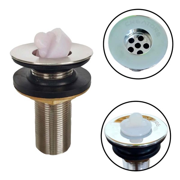 Válvula Pia Banheiro Lavatório Escoamento 7/8" Abs S/ladrão M