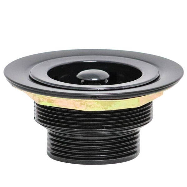 Válvula Pia Cozinha 3.1/2 Americana Metal Preta Cestinha Abs