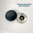 Válvula Preta Click Com Ladrão 7/8 Inox Ralo De Pia Cuba Banh