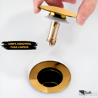 Válvula Ralo Click Luxo Inteligente Inox P/cuba 7/8 Dourada