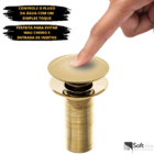 Válvula Ralo Click Luxo Inteligente Inox P/cuba 7/8 Dourada