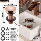 Válvula Ralo Click Luxo Inteligente Inox Para Cuba 7/8 Rose