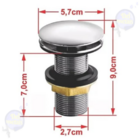 Válvula Ralo Click Para Cuba Pia de Banheiro Lavatório 7/8 Me